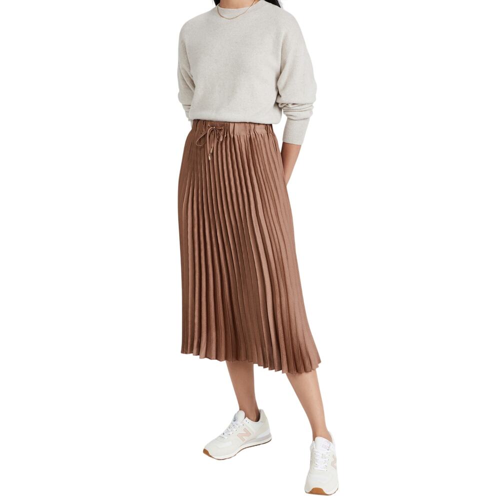 Scotch & Soda Pleated Brown Midi Skirt Size S